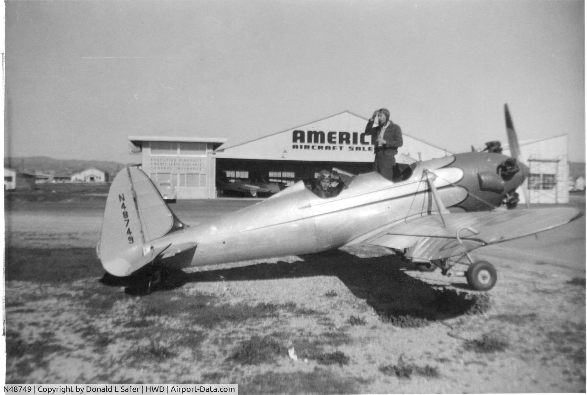 N48749, 1941 Ryan Aeronautical ST3KR C/N 1402, I took this picture of PT-22 N48749 at Hayward (Ca) Airport probably February or March of 1959.
