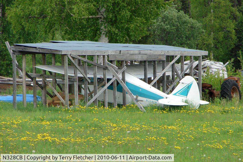 N328CB, 1957 Piper PA-22-150 C/N 22-5262, 1957 Piper PA-22-150, c/n: 22-5262 noted on a private location by the spur road to Talkeetna , Alaska