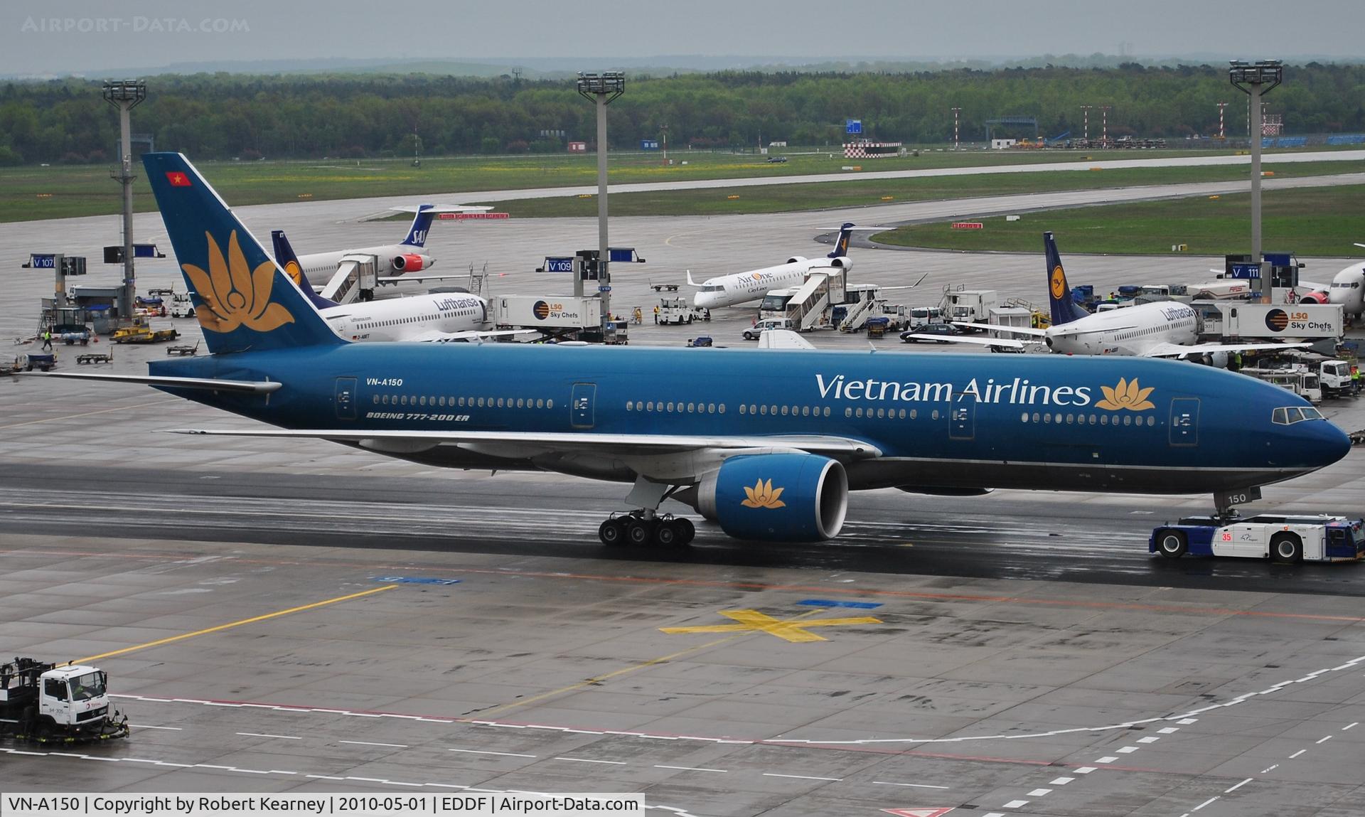 VN-A150, 2005 Boeing 777-2Q8/ER C/N 32717, Vietnam on tow around to stand