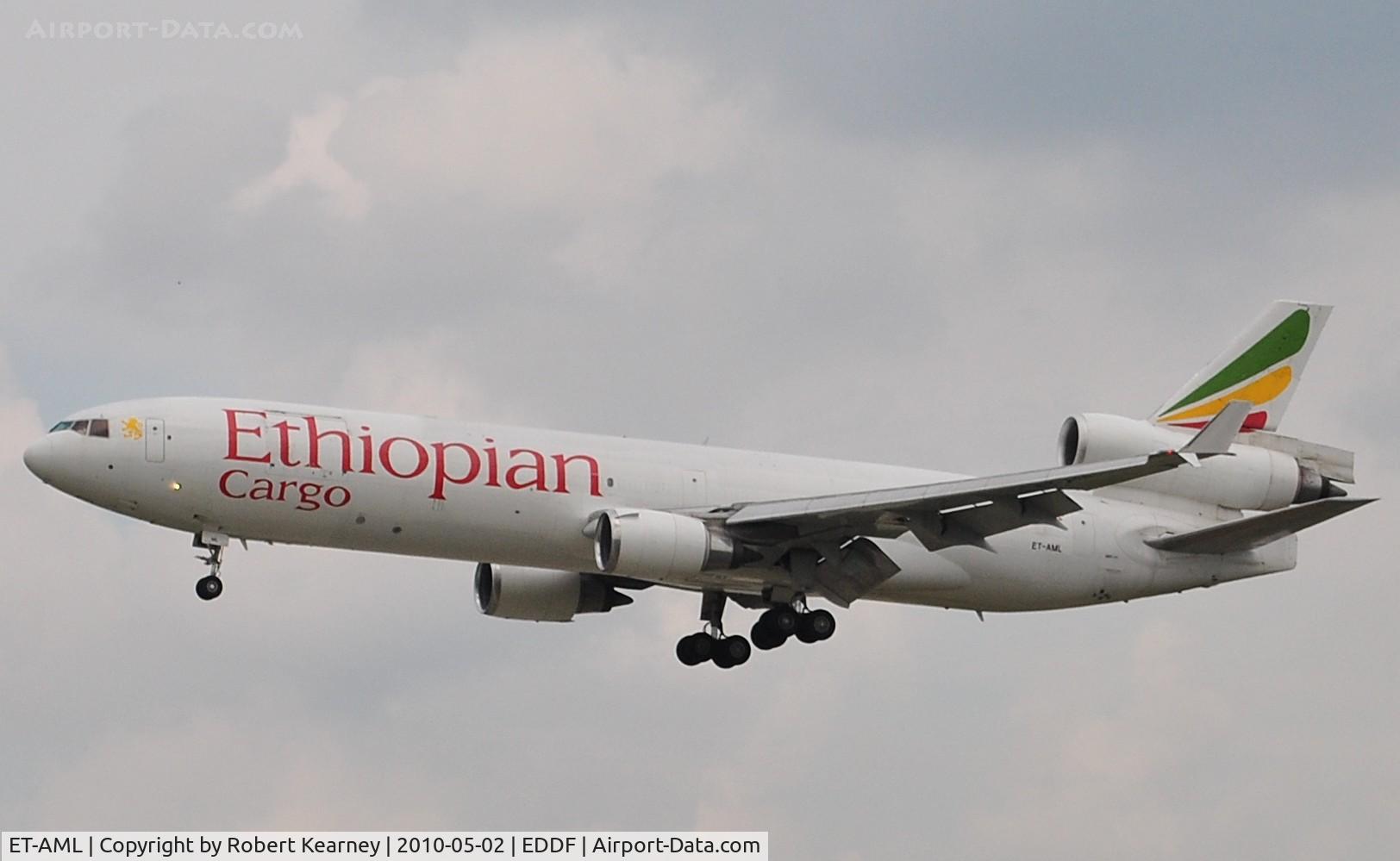 ET-AML, 1997 McDonnell Douglas MD-11F C/N 48758, Nice surprise...Ethipoian Cargo on short finals