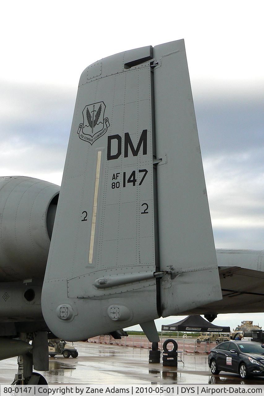 80-0147, 1980 Fairchild Republic A-10A Thunderbolt II C/N A10-0497, At the B-1B 25th Anniversary Airshow - Big Country Airfest, Dyess AFB, Abilene, TX