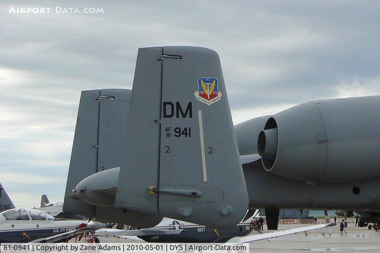81-0941, 1981 Fairchild Republic A-10A Thunderbolt II C/N A10-0636, At the B-1B 25th Anniversary Airshow - Big Country Airfest, Dyess AFB, Abilene, TX