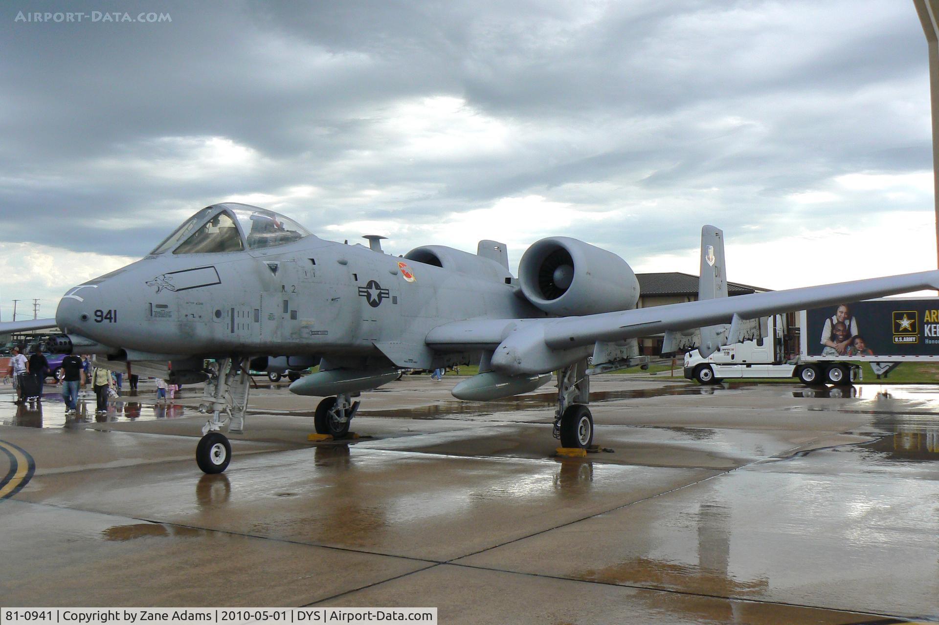 81-0941, 1981 Fairchild Republic A-10A Thunderbolt II C/N A10-0636, At the B-1B 25th Anniversary Airshow - Big Country Airfest, Dyess AFB, Abilene, TX