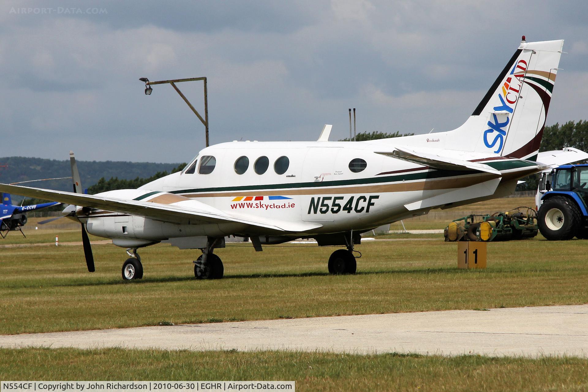N554CF, 1973 Beech E-90 King Air C/N LW-66, Parked at goodwood