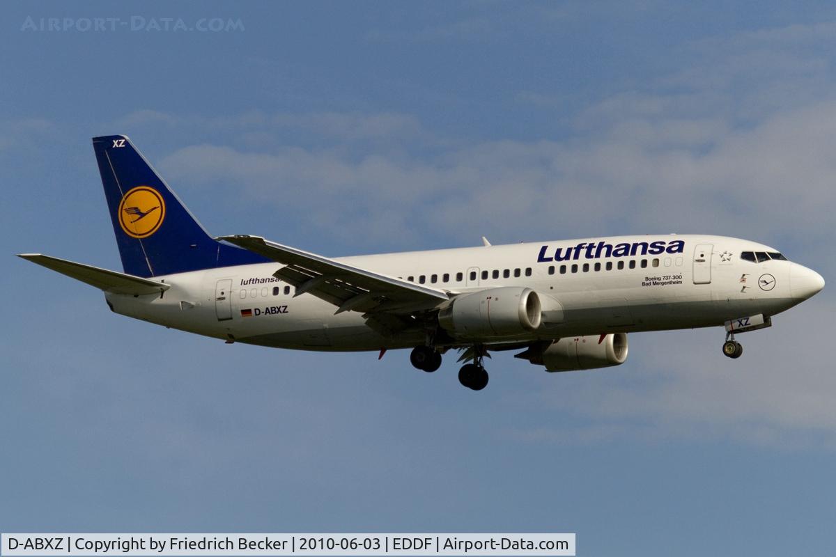 D-ABXZ, 1990 Boeing 737-330 C/N 24564, short final RW07R