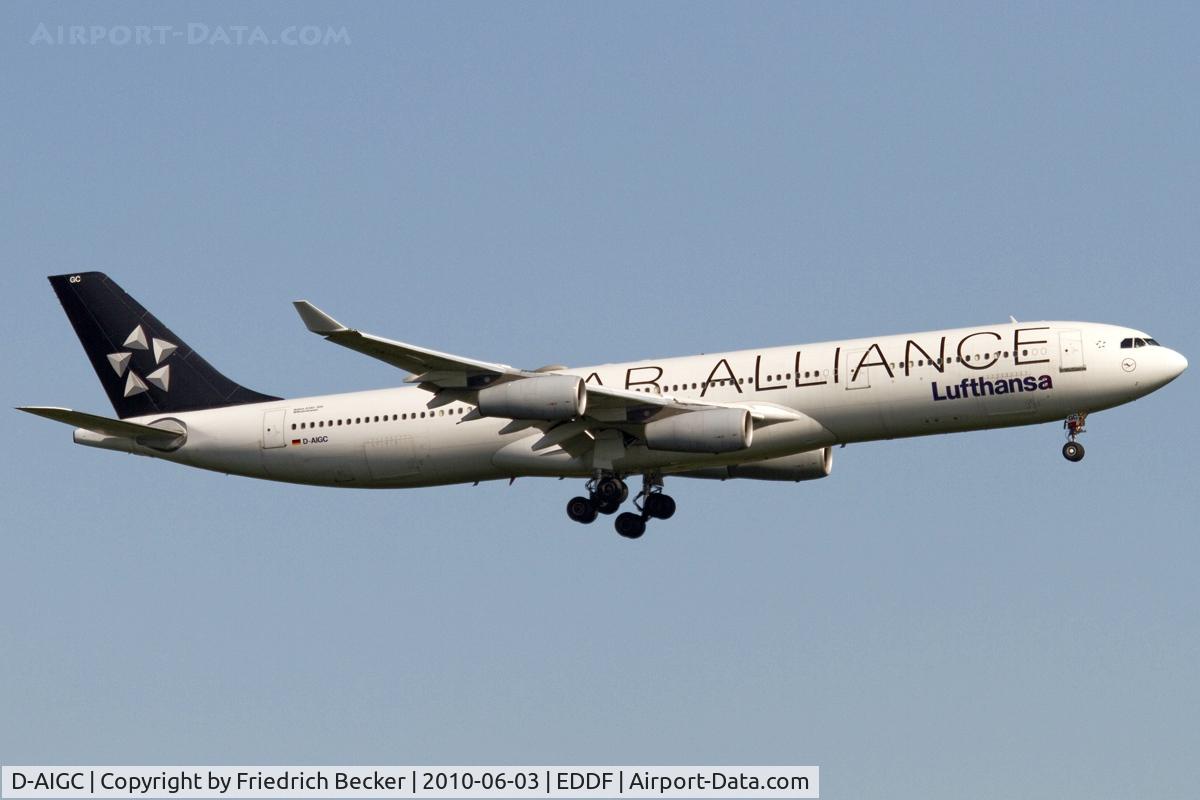D-AIGC, 1993 Airbus A340-311 C/N 027, short final RW07R