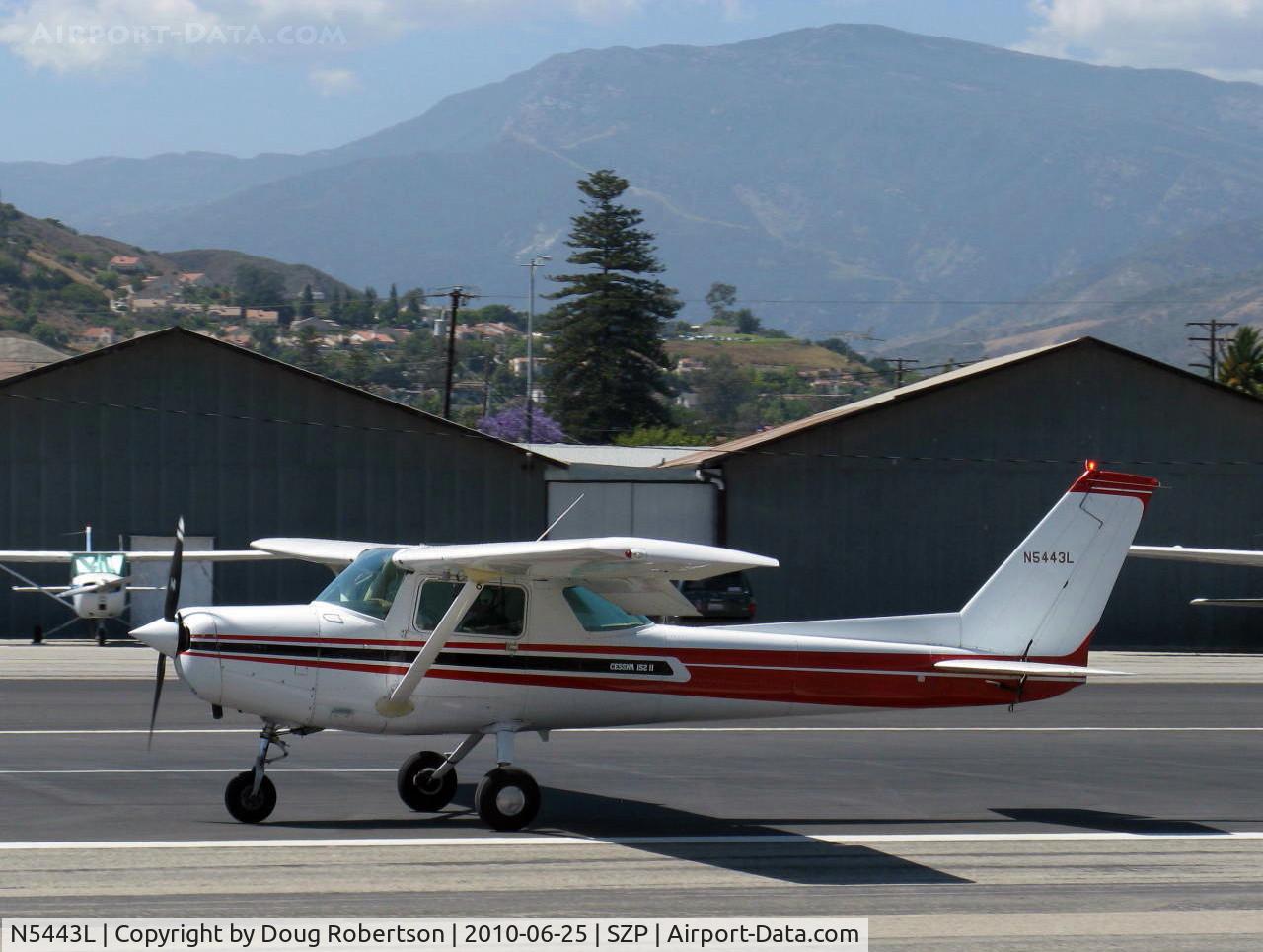 N5443L, 1980 Cessna 152 C/N 15284315, 1980 Cessna 152 II, Lycoming O-235 110 Hp, landing roll Rwy 22