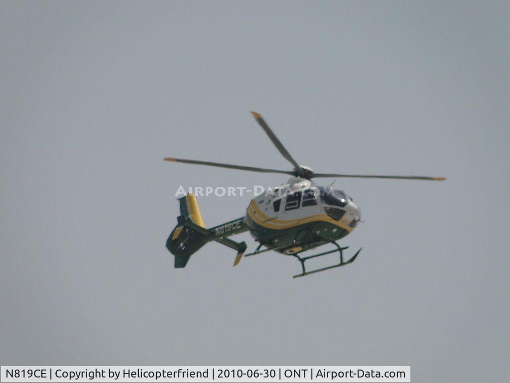 N819CE, 2007 Eurocopter EC-135P-2+ C/N 0544, Landing on the southside of Ontario at SCE hanger