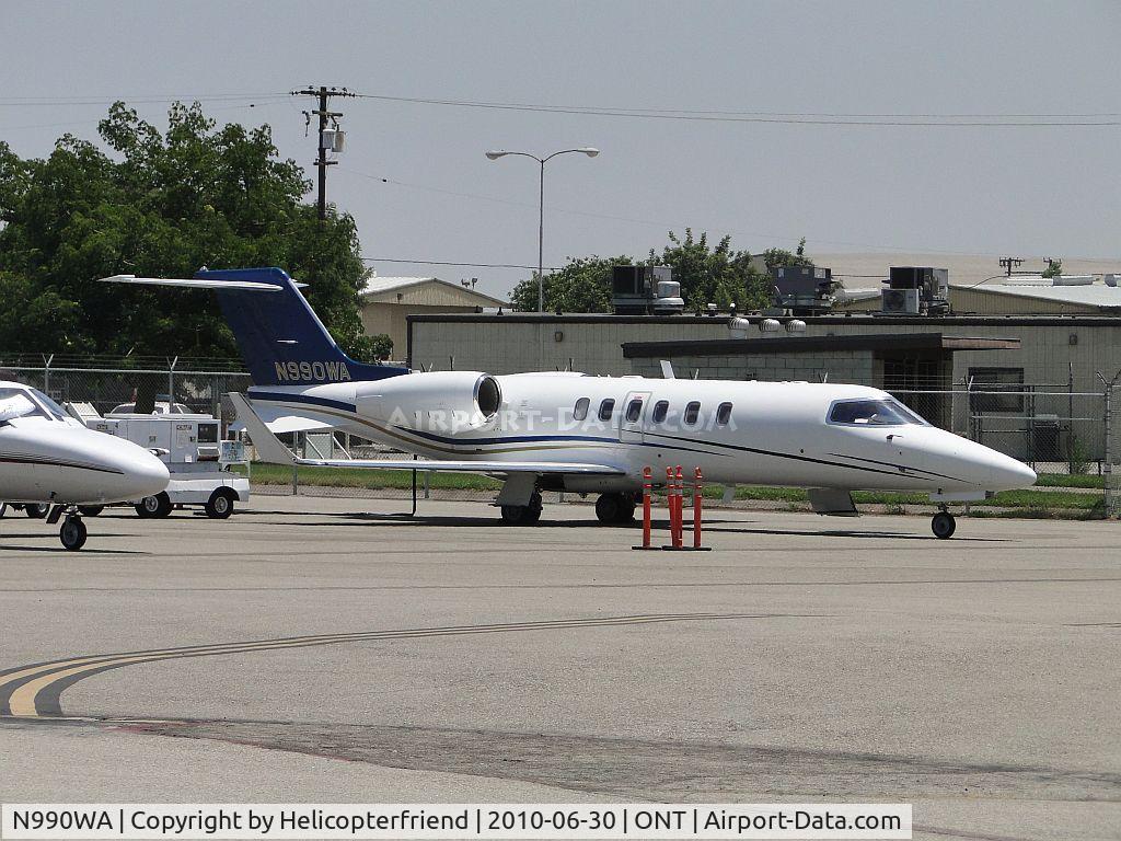 N990WA, Learjet 45 C/N 2122, Parked on the southside of Ontario