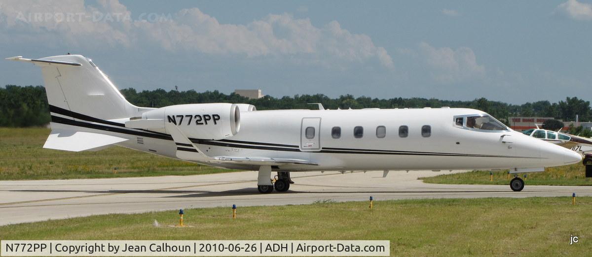 N772PP, 2005 Learjet Inc 60 C/N 293, Learjet taxiing after landing at Ada Municipal Airport.