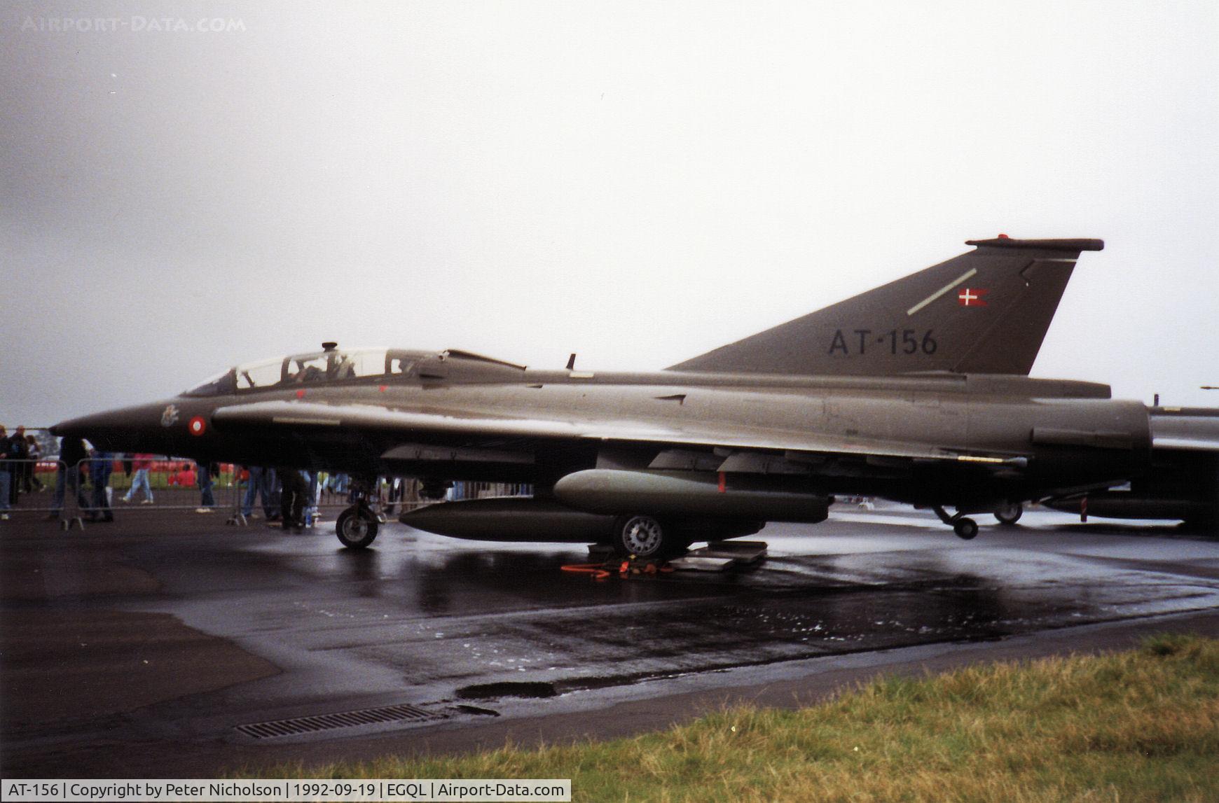 AT-156, 1972 Saab TF-35 Draken C/N 35-1156, Royal Danish Air Force Sk-35XD Draken of Esk 729 based at Karup in the static park at the 1992 RAF Leuchars Airshow.