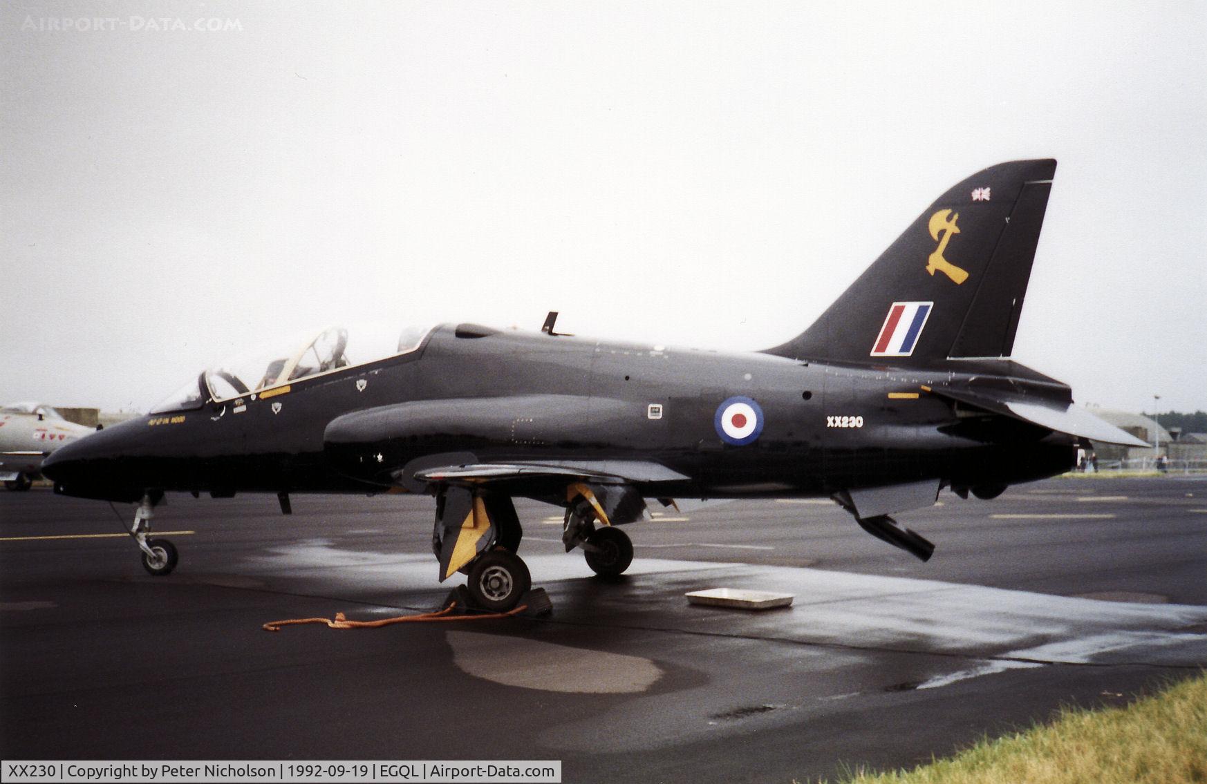 XX230, 1978 Hawker Siddeley Hawk T.1A C/N 066/312066, Hawk T.1A of 63 Squadron/7th Flying Training School at RAF Chivenor on display at the 1992 RAF Leuchars Airshow.