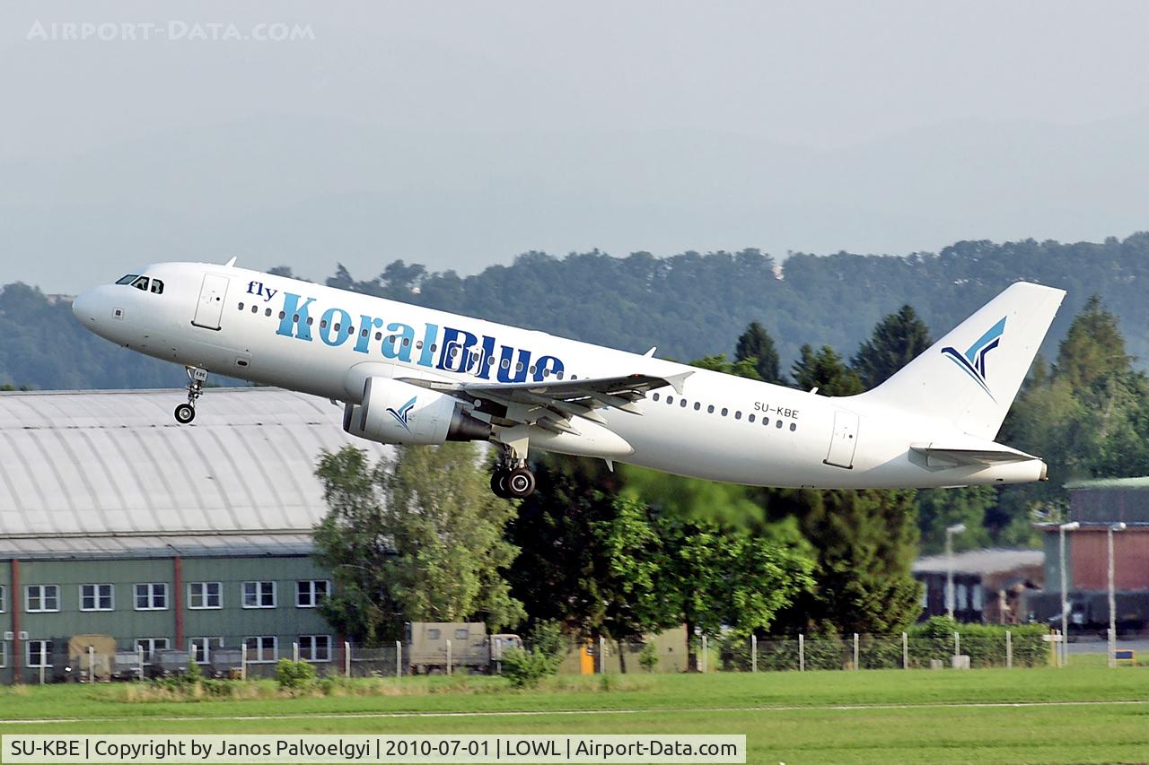 SU-KBE, 2001 Airbus A320-214 C/N 1454, Koral Blue Airbus A320-214 take off to HRG via GRZ