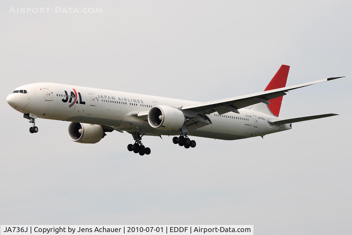 JA736J, 2006 Boeing 777-346/ER C/N 32435, Approaching rwy 25L after flight JL0407 from NRT