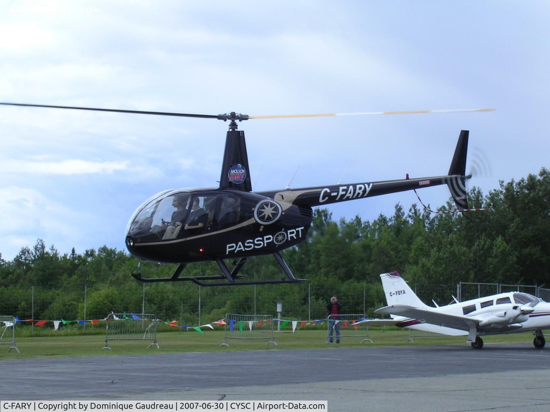 C-FARY, 2007 Robinson R44 II C/N 11707, Take-off at CYSC