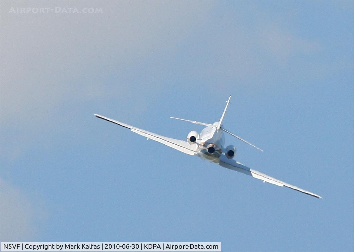 N5VF, 1986 Dassault-Breguet Falcon 50 C/N 166, VF CORPORATION FALCON 50, N5VF departing 2L KDPA.