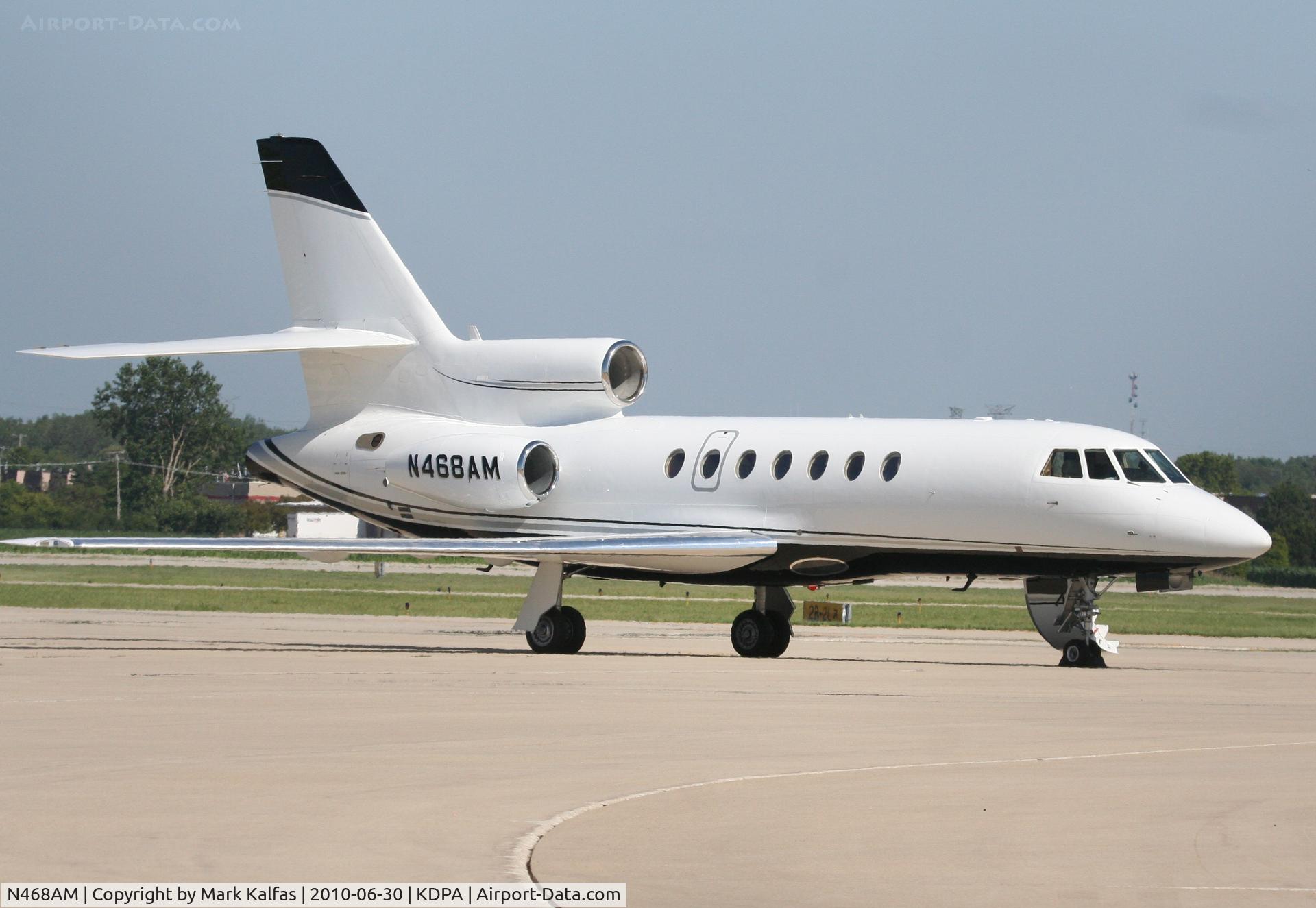 N468AM, 1981 Dassault-Breguet Falcon 50 C/N 31, AMC 50 LLC FALCON 50 N468AM, on the ramp at KDPA during a quick turn from KPTK.