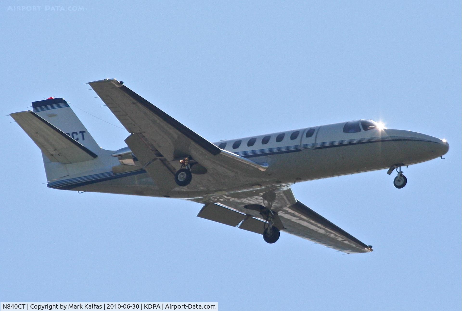 N840CT, 1993 Cessna 560 C/N 560-0236, EMERSON CLIMATE TECHNOLOGIES INC Cessna 560 Citation Ultra, N840CT on approach to RWY 2L KDPA.