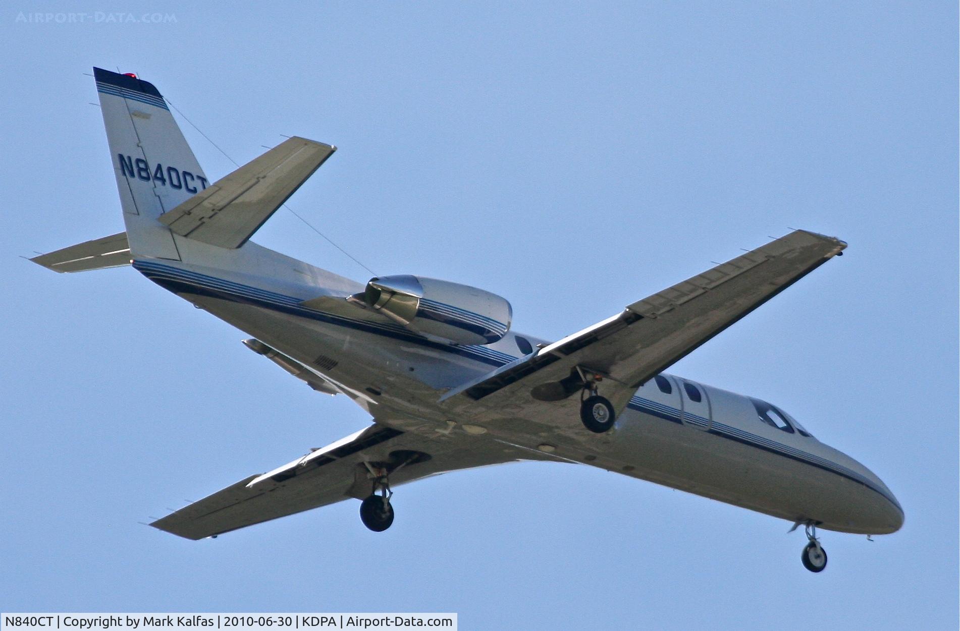 N840CT, 1993 Cessna 560 C/N 560-0236, EMERSON CLIMATE TECHNOLOGIES INC Cessna 560 Citation Ultra, N840CT on approach to RWY 2L KDPA.