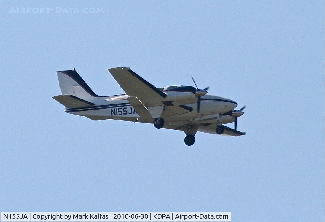 N155JA, 1976 Beech 95-B55 (T42A) Baron C/N TC-1993, JA Flight Services Beechcraft 55 Baron, arriving 2L KDPA from KBRD.
