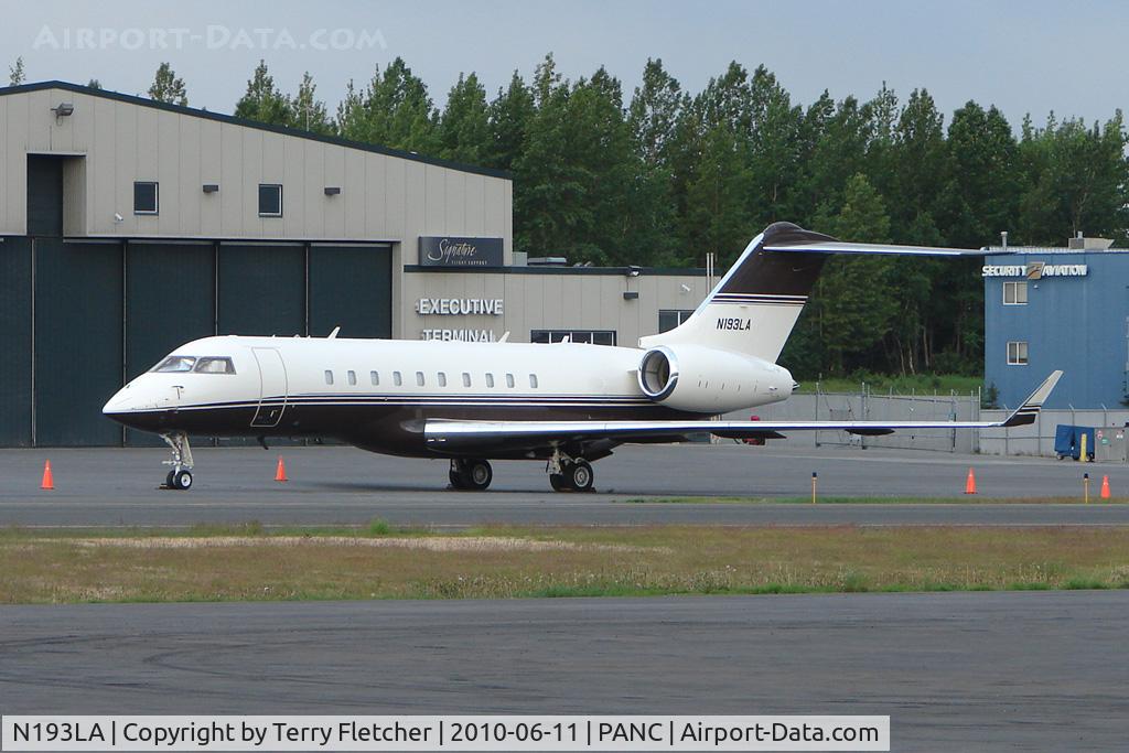 N193LA, 2007 Bombardier BD-700-1A11 Global 5000 C/N 9255, 2007 Bombardier BD-700-1A11, c/n: 9255 Global Express transits Anchorage