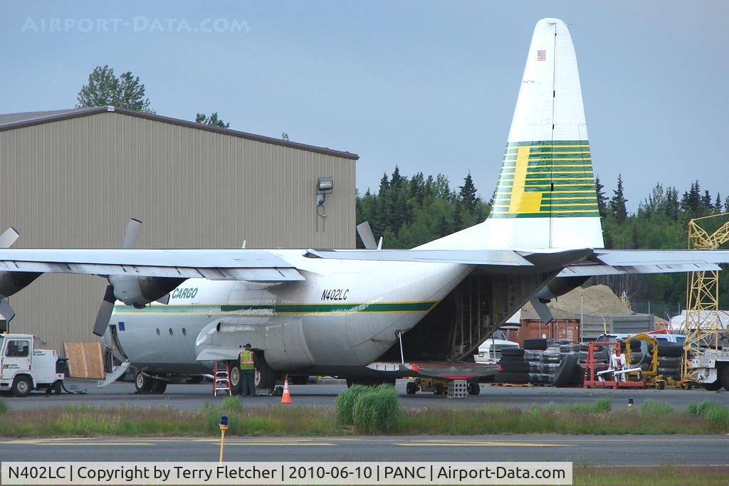 N402LC, 1976 Lockheed L-100-30 Hercules (L-382G) C/N 382-4698, 1976 Lockheed 382G-44K-30, c/n: 4698 of Lynden Cargo at Anchorage