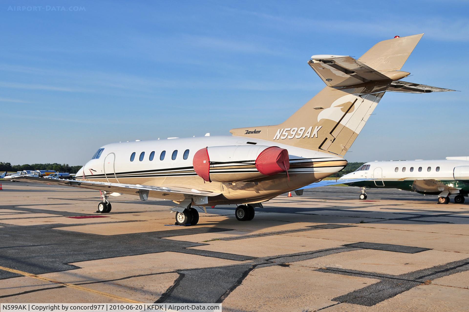 N599AK, 2003 Raytheon Hawker 800XP C/N 258630, Seen at KFDK on 6/20/2010