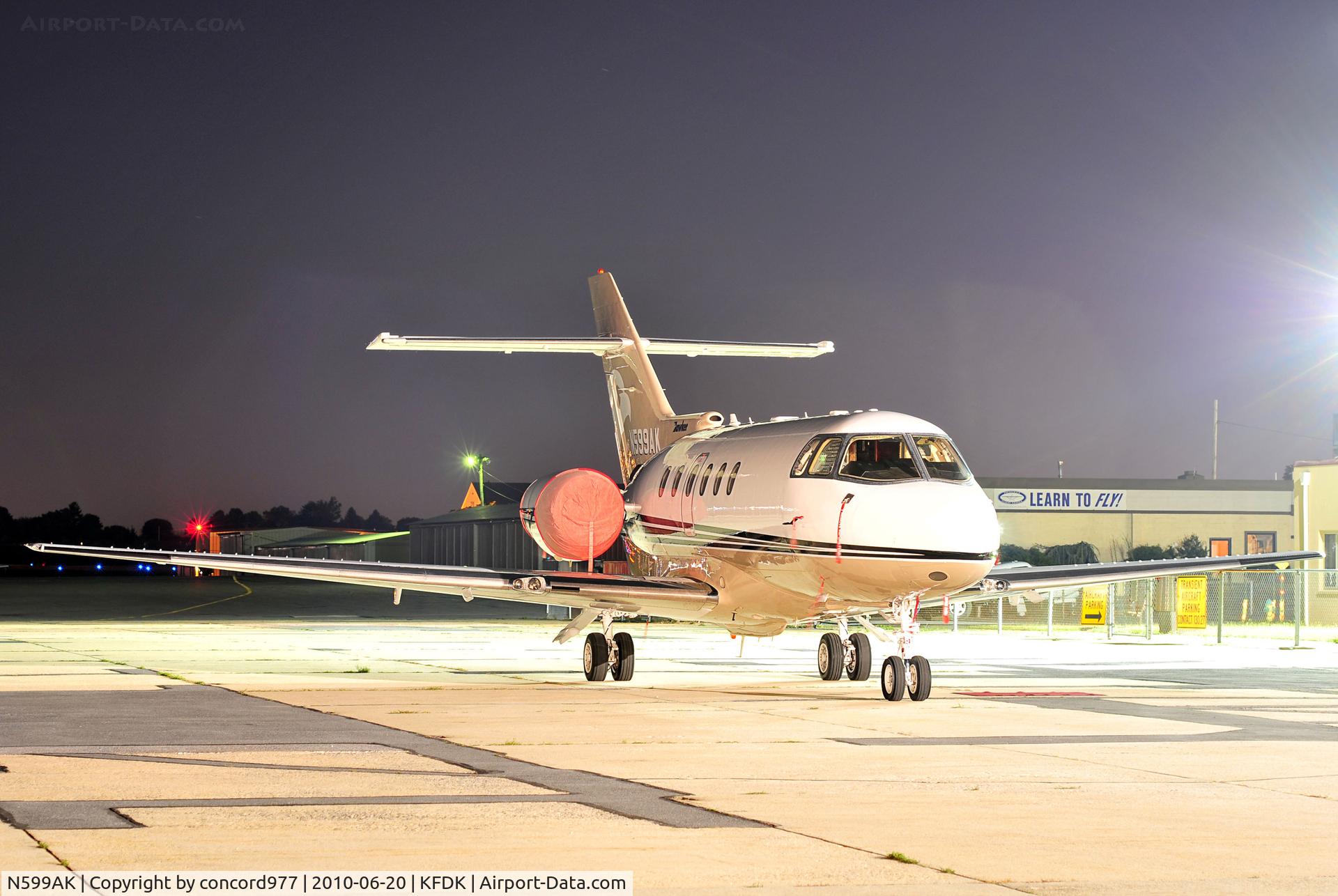 N599AK, 2003 Raytheon Hawker 800XP C/N 258630, Seen at KFDK on 6/20/2010