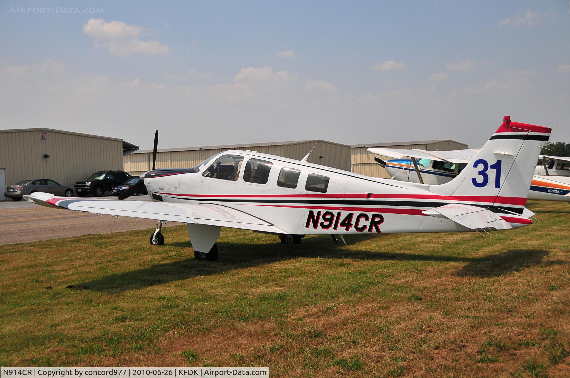 N914CR, Raytheon Aircraft Company G36 C/N E-3703, Seen at KFDK on 6/26/2010