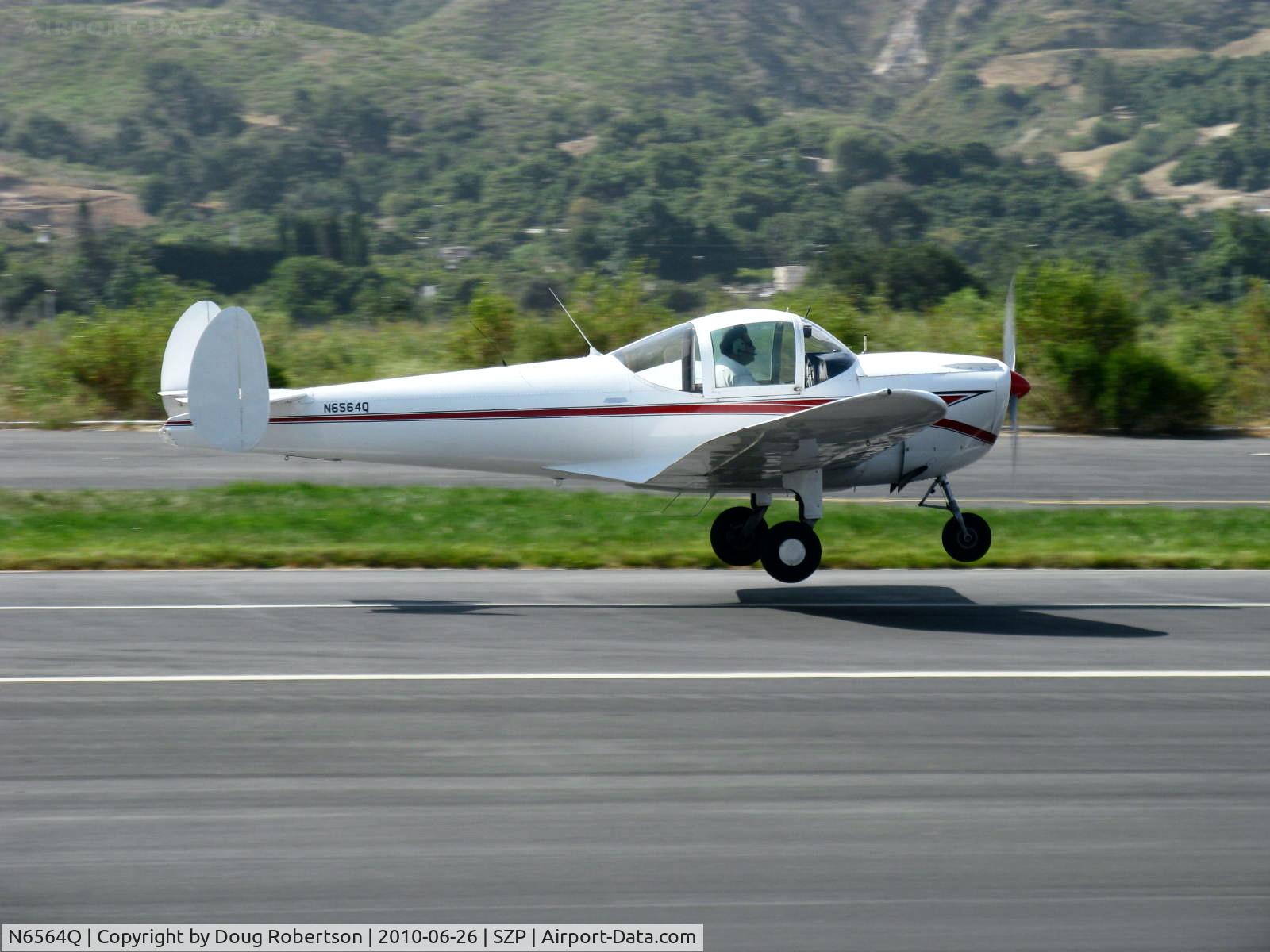 N6564Q, 1965 Alon A2 Aircoupe C/N A-64, 1965 Alon AIRCOUPE A2, Continental C90 90 Hp, landing Rwy 22