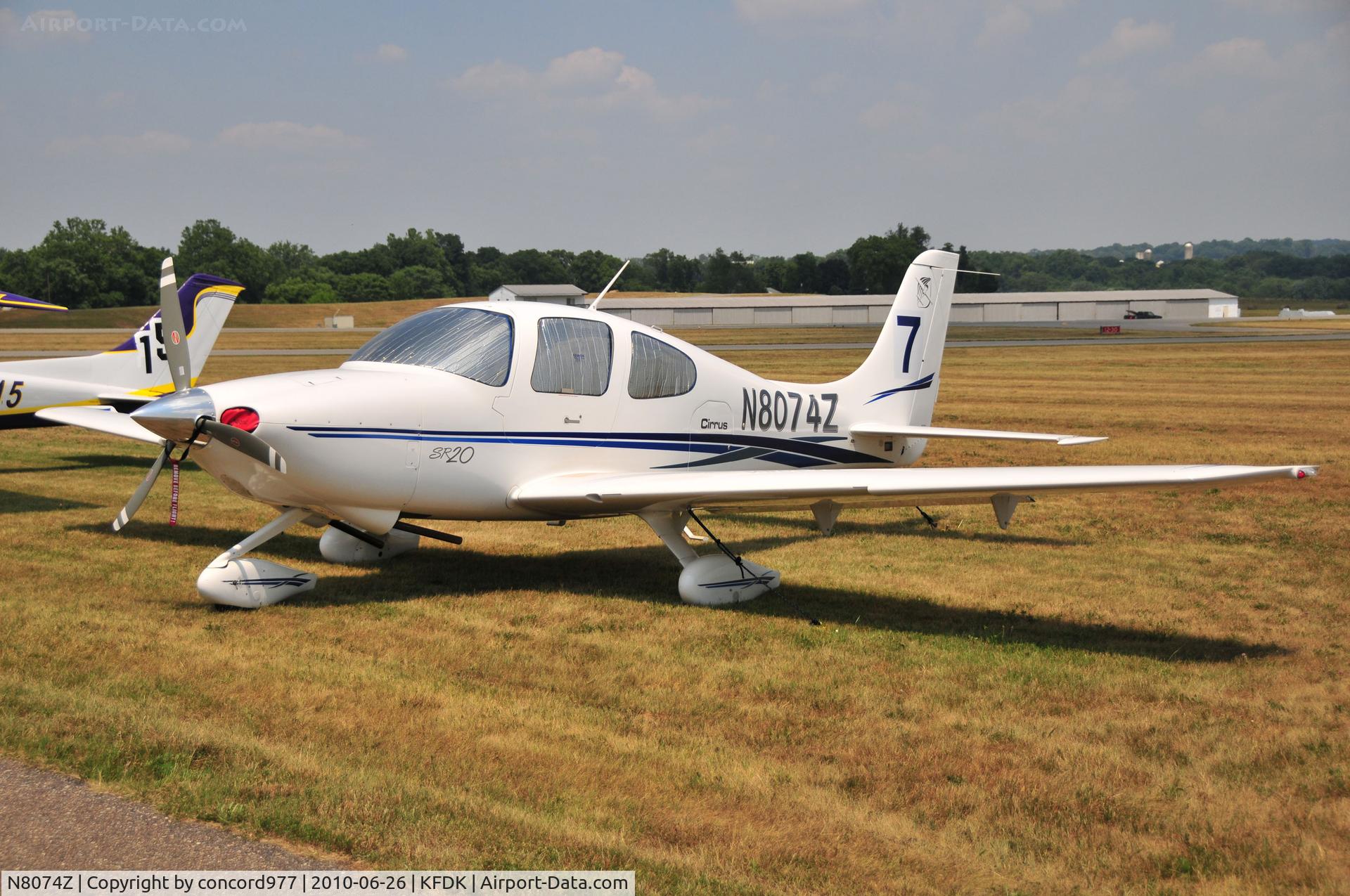 N8074Z, 2003 Cirrus SR20 C/N 1346, Seen at KFDK on 6/26/2010