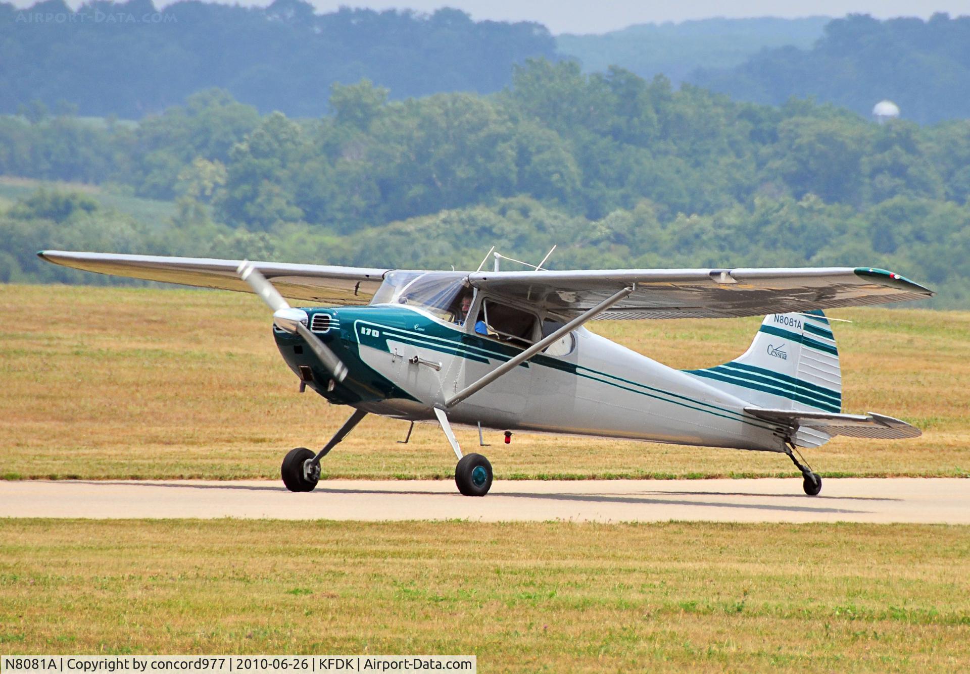 N8081A, 1952 Cessna 170B C/N 20933, Seen at KFDK on 6/26/2010