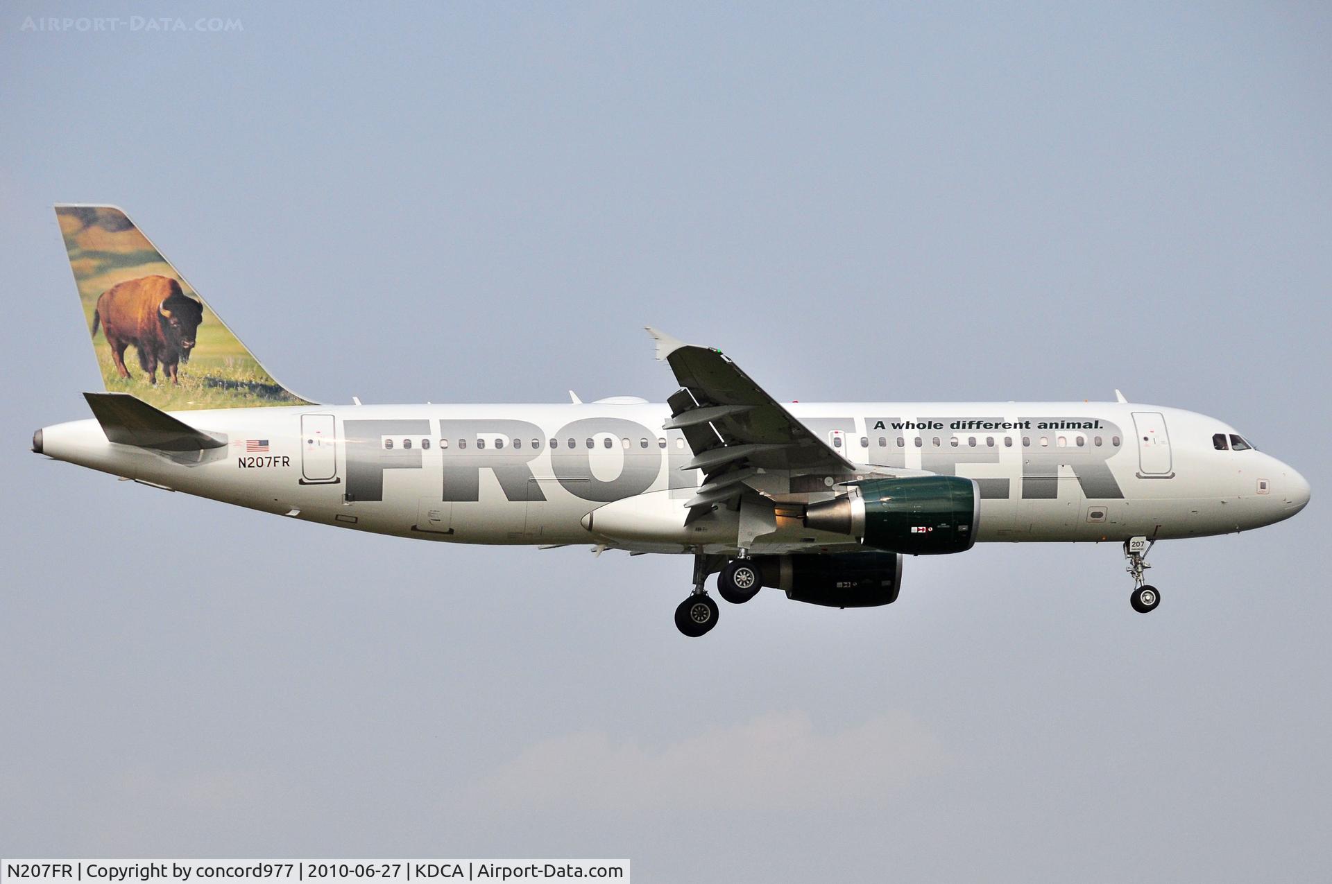 N207FR, 2010 Airbus A320-214 C/N 4307, Seen at KDCA on 6/27/2010