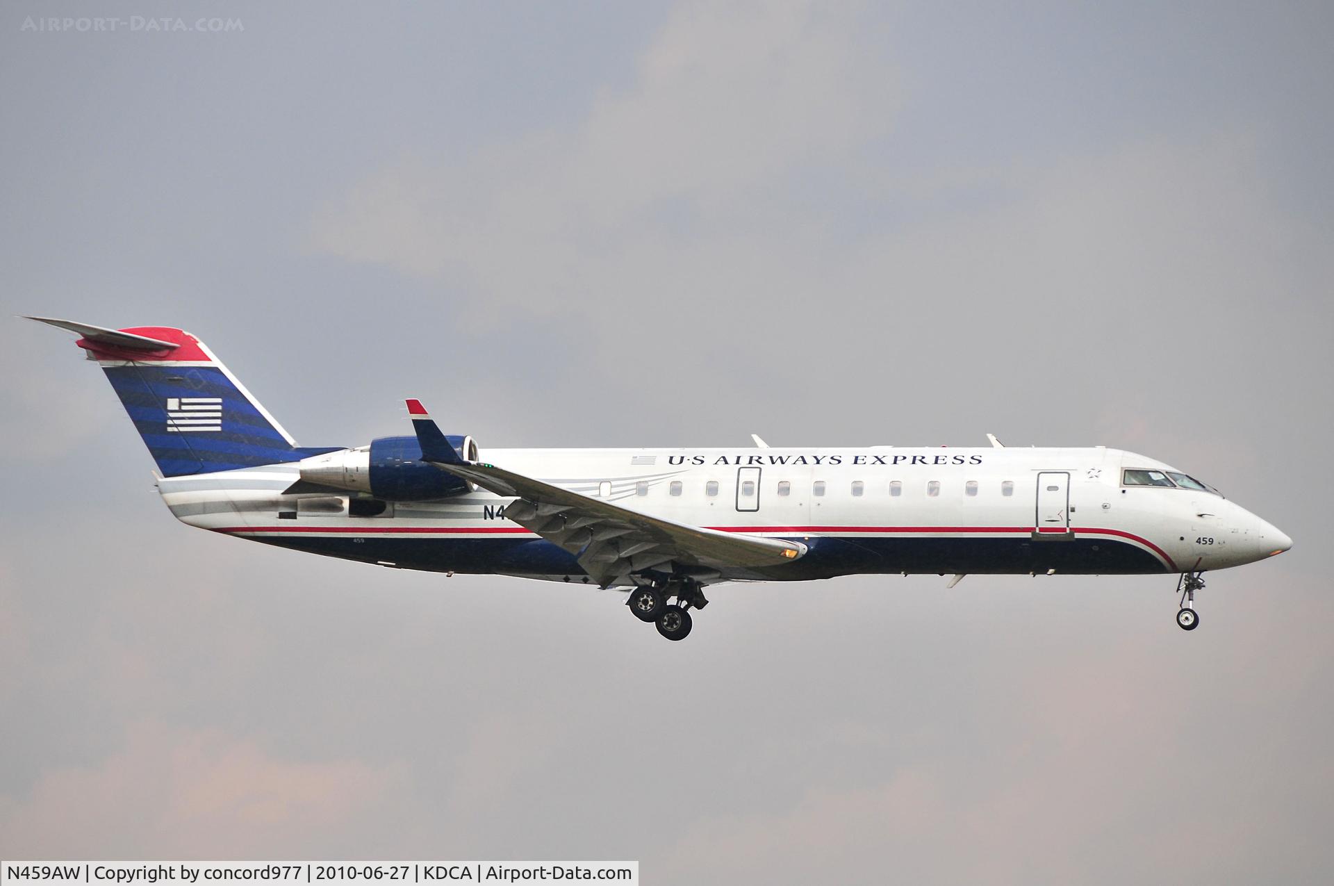 N459AW, 2003 Bombardier CRJ-200LR (CL-600-2B19) C/N 7863, Seen at KDCA on 6/27/2010