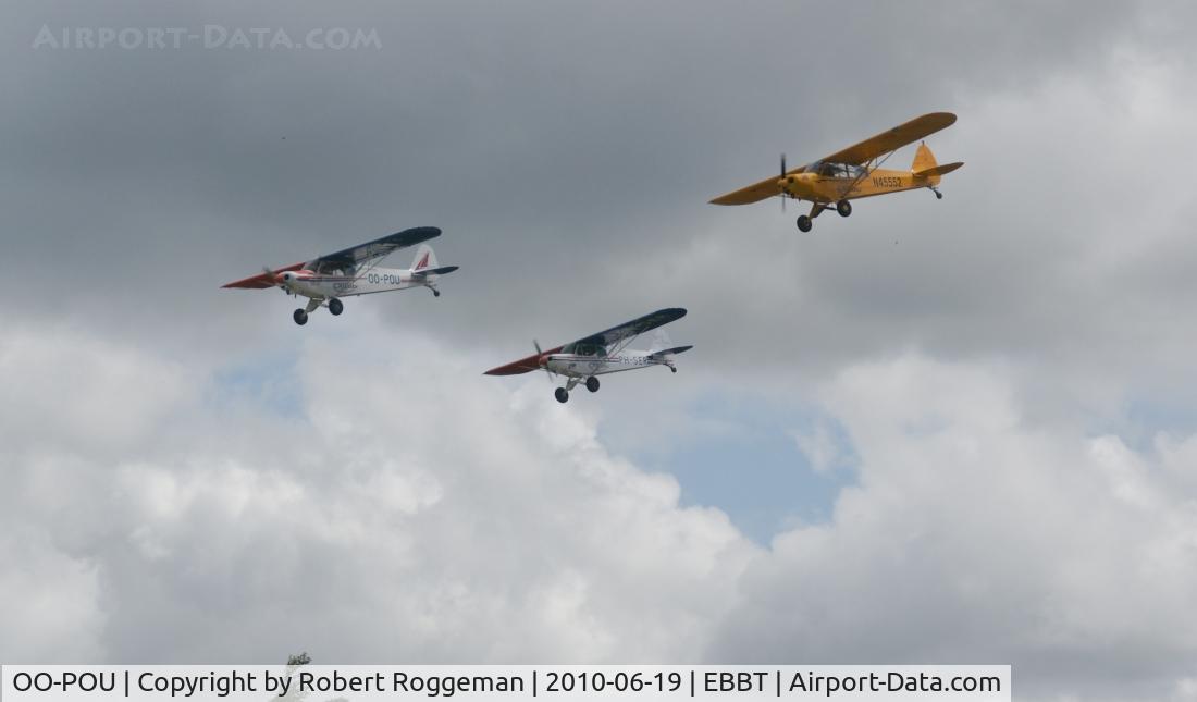 OO-POU, 1962 Piper PA-18-150 Super Cub C/N 18-7865, Brasschaat Airfield 100 years.OO-POU N45552 PH-SER CNE air.Arriving.