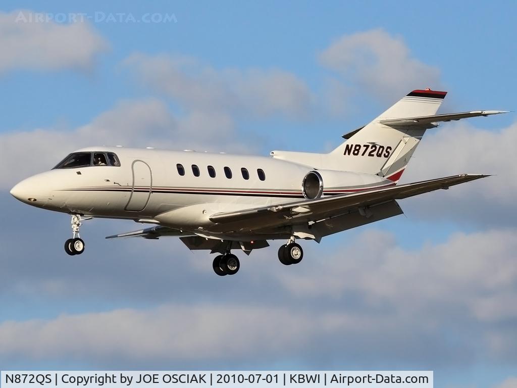 N872QS, 2000 Raytheon Hawker 800XP C/N 258472, Arriving at BWI