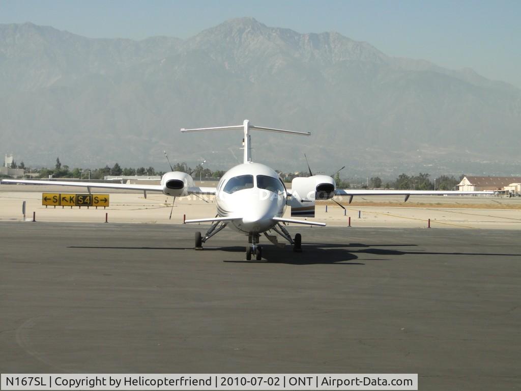 N167SL, 2007 Piaggio P-180 C/N 1136, Parked at Ontarion awaiting fuel