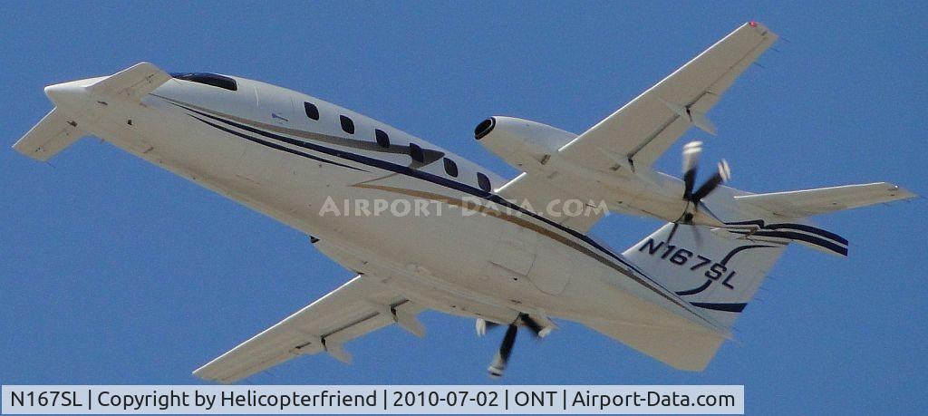 N167SL, 2007 Piaggio P-180 C/N 1136, Airbourne and heading northwest to Camarillo