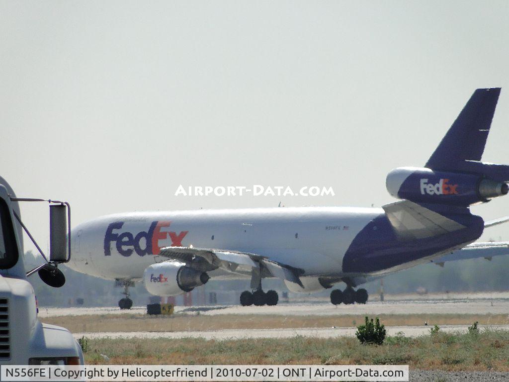 N556FE, 1972 McDonnell Douglas MD-10-10F C/N 46710, Landed on runway 26L and is taxiing to the Fed Ex parking apron