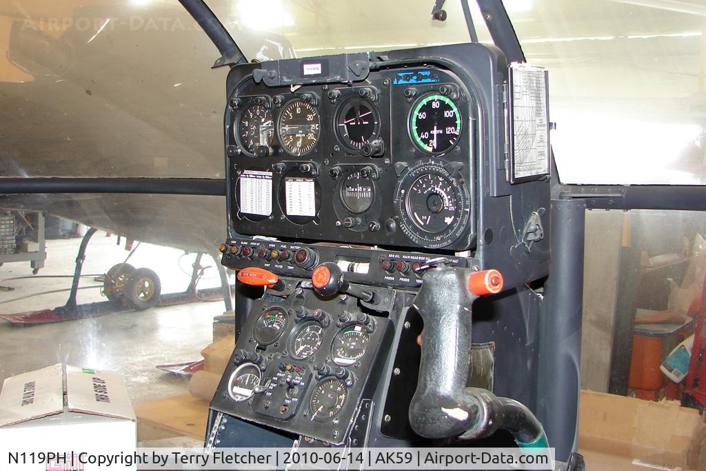 N119PH, Aerospatiale SA-319B Alouette III C/N 2119, Aerospatiale SA319B ALOUETTE III, c/n: 2119 - cockpit of WFU Heli
