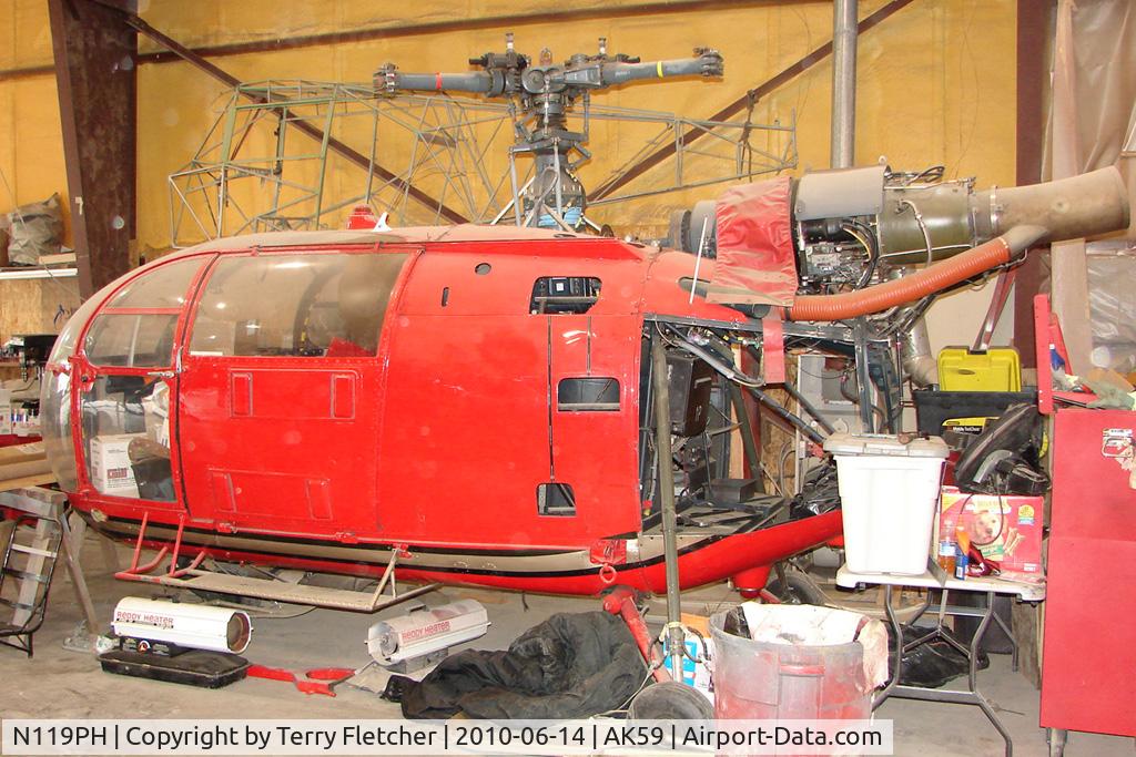 N119PH, Aerospatiale SA-319B Alouette III C/N 2119, Aerospatiale SA319B ALOUETTE III, c/n: 2119 minus tail WFU at King Ranch
