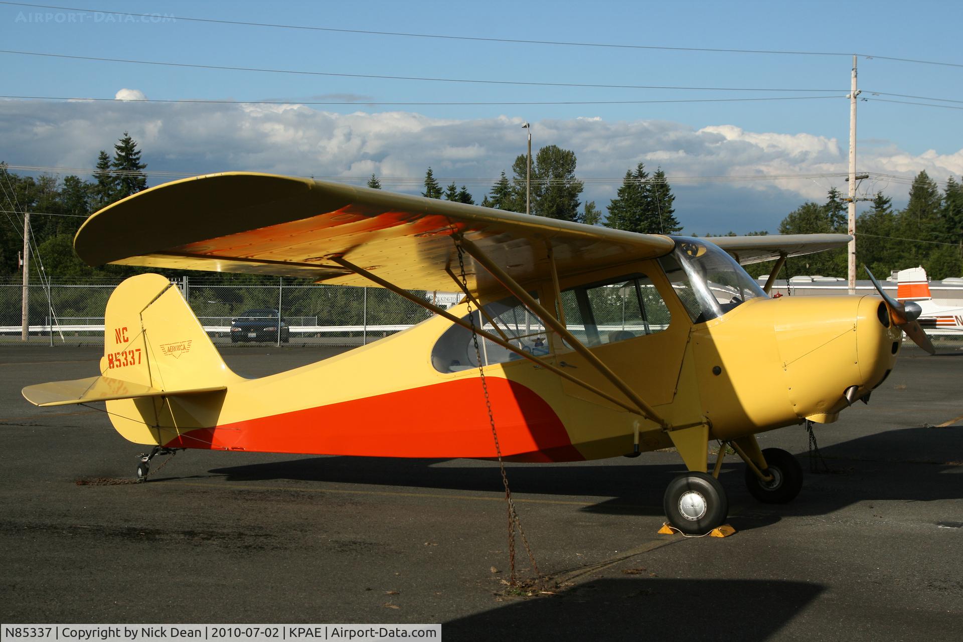 N85337, 1946 Aeronca 7AC Champion C/N 7AC-4076, KPAE