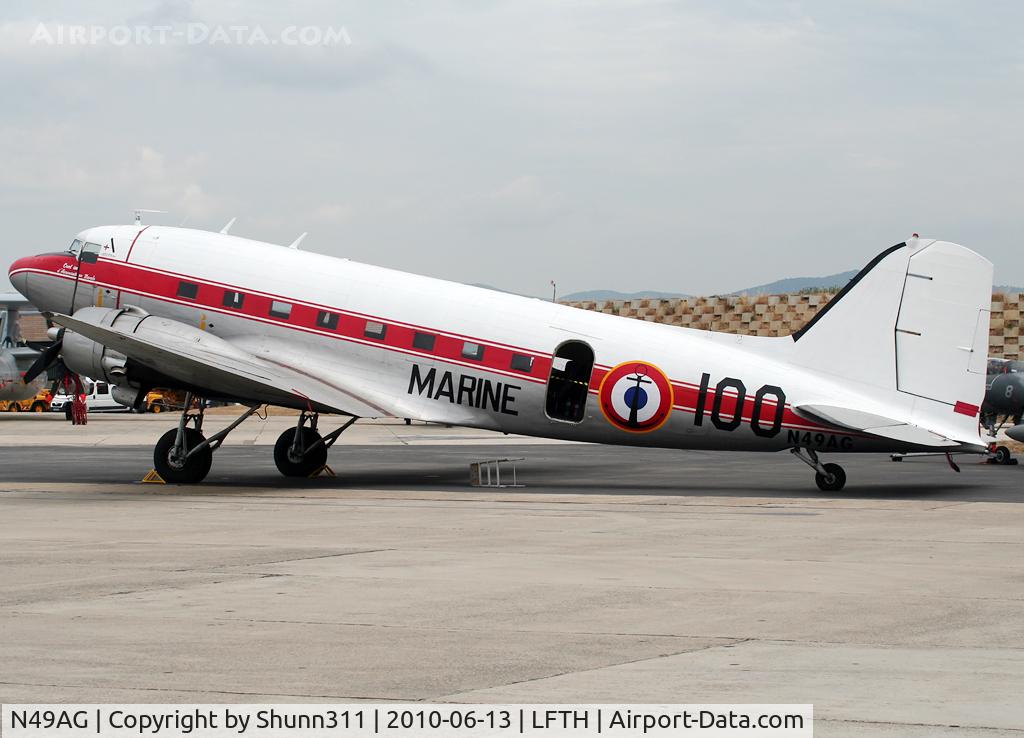 N49AG, 1943 Douglas DC-3A C/N 11737, Used as a demo aircraft but has never flown during LFTH Open Day 2010...