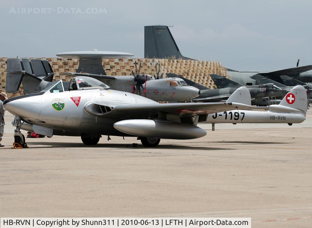 HB-RVN, 1952 De Havilland (FFA) Vampire FB.6 (DH-100) C/N 706, Participant of the LFTH Open Day 2010...
