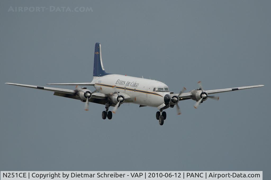 N251CE, 1953 Douglas C-118A Liftmaster (DC-6A) C/N 44612, Everts Air Cargo Douglas DC6