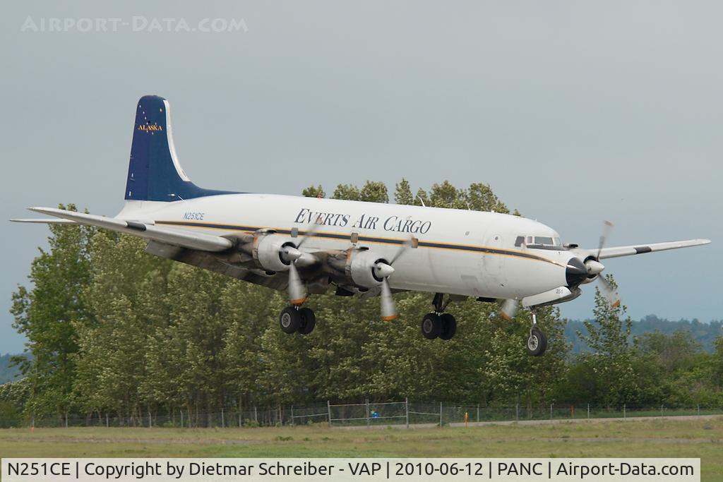 N251CE, 1953 Douglas C-118A Liftmaster (DC-6A) C/N 44612, Everts Air Cargo Douglas DC6