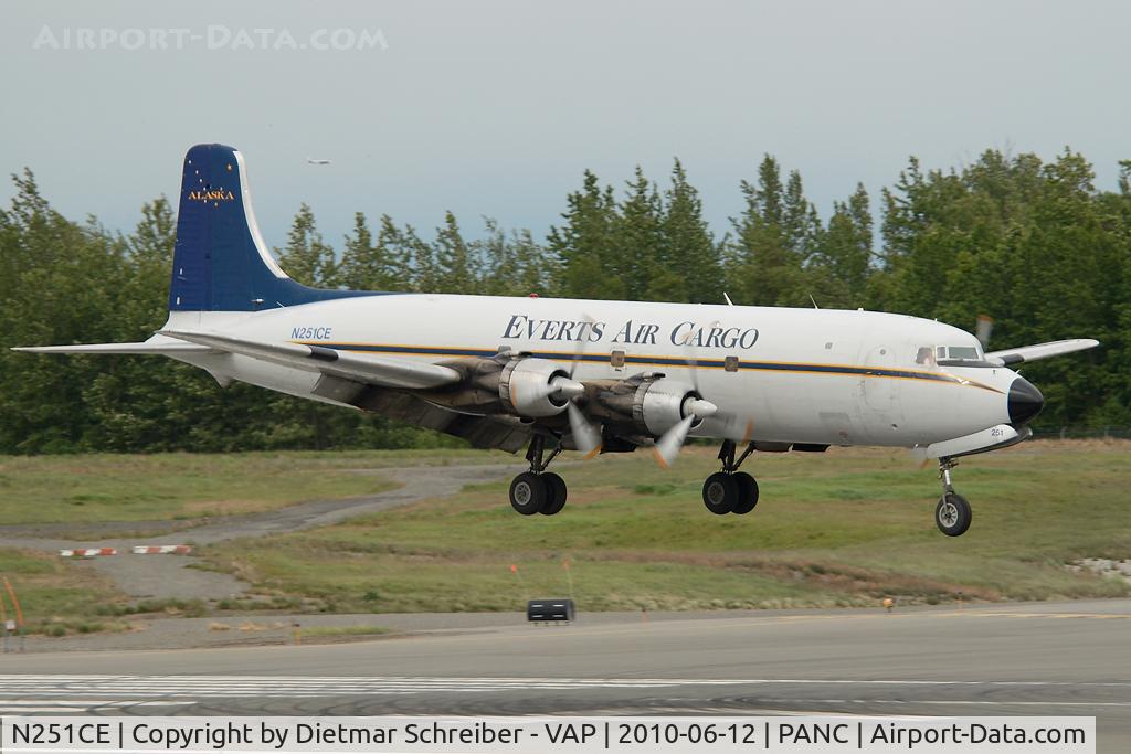 N251CE, 1953 Douglas C-118A Liftmaster (DC-6A) C/N 44612, Everts Air Cargo Douglas DC6