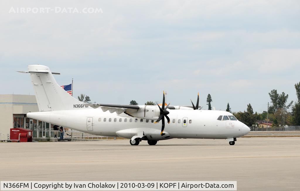 N366FM, 1997 ATR 42-500 C/N 549, Transporting prisoners. Photographed just after landing at Opa Locka near the customs building. All passengers wore handcuffs