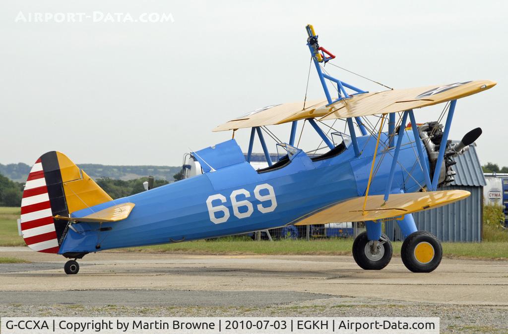 G-CCXA, 1942 Boeing A75N1 C/N 75-3616, SHOT AT HEADCORN