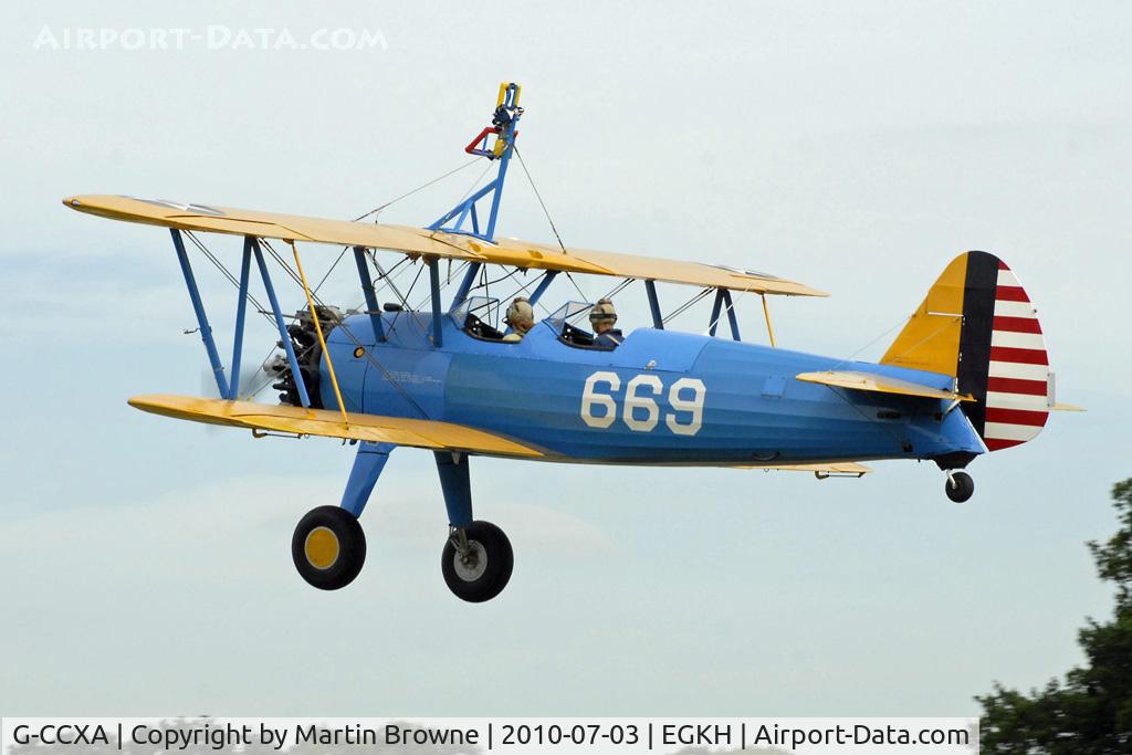 G-CCXA, 1942 Boeing A75N1 C/N 75-3616, SHOT AT HEADCORN